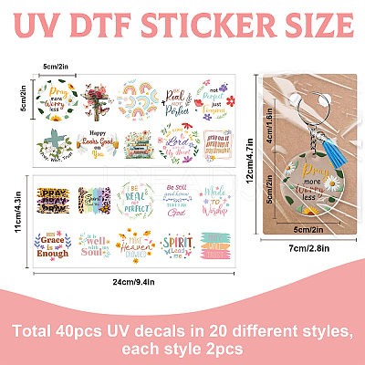 Flower Theme DIY Blank Oval Acrylic Keychain Making Kits DIY-GO0002-74-1