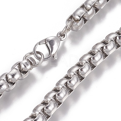 Tarnish Resistant 304 Stainless Steel Box Chain Bracelets BJEW-I274-10S-1