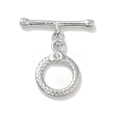 Brass Toggle Clasp Rhinestone Settings KK-H455-55P-1
