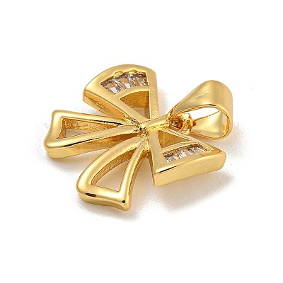 Rack Plating Brass Micro Pave Cubic Zirconia Charms KK-C074-65G-1