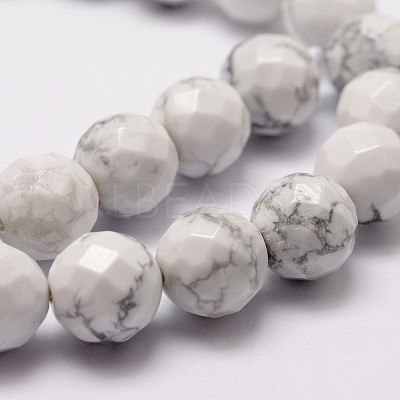 Natural Howlite Beads Strands G-G736-25-8mm-1