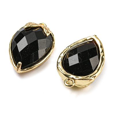 Natural Obsidian Faceted Pendants G-M431-06G-07-1