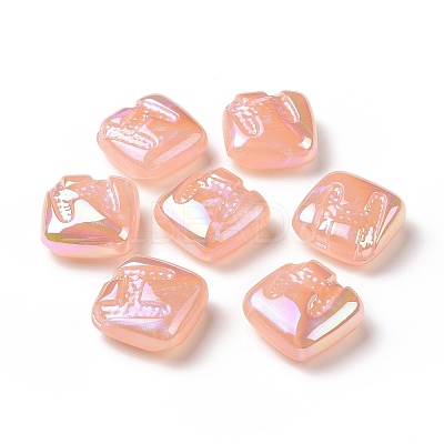 Rainbow Iridescent Plating Acrylic Beads LS-OACR-A010-06D-1