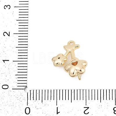 Brass Micro Pave Cubic Zirconia Pendants ZIRC-P122-03C-G-1