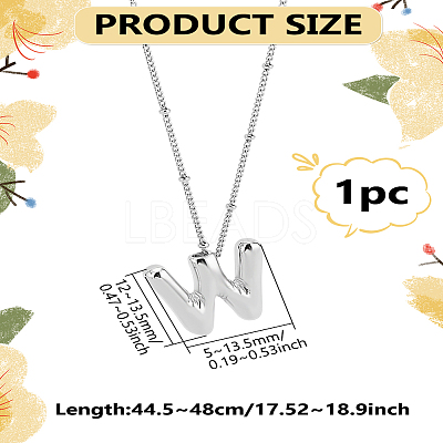 1pc Brass Chain with Alloy Letter Pendants Necklaces NJEW-LP0001-41W-P-1