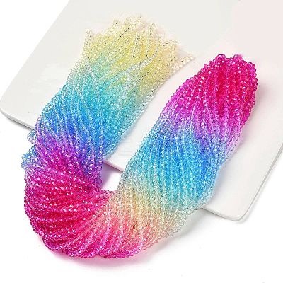 Transparent Painted Glass Beads Strands X1-DGLA-A034-T4mm-A14-1