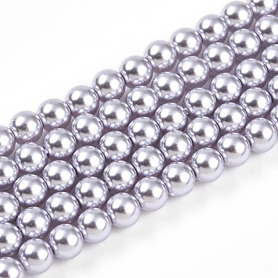 Baking Paint Pearlized Glass Pearl Bead Strands HY-N002-4mm-A04-1