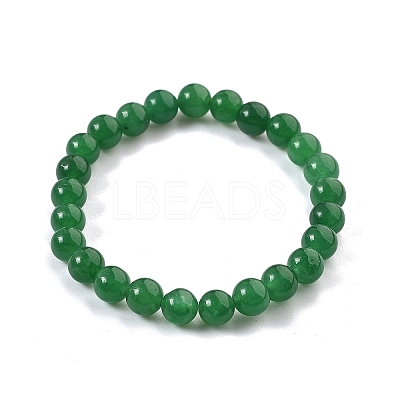 Natural Malaysia Jade(Dyed) Bead Stretch Bracelets BJEW-K212-B-013-1