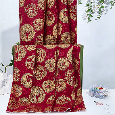 Dragon Pattern Cotton Fabric DIY-WH0579-96A-1