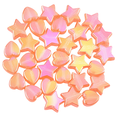 100Pcs 2 Styles Transparent Acrylic Beads OACR-SC0002-41A-1