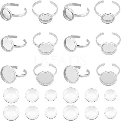 DIY Flat Round Cuff Ring Making Kit DIY-UN0003-46-1