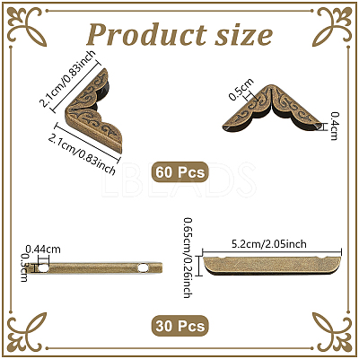 60Pcs Iron Corner Protector IFIN-OC0001-09-1