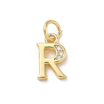 Brass Micro Pave Cubic Zirconia Charms KK-I382-03G-R-1