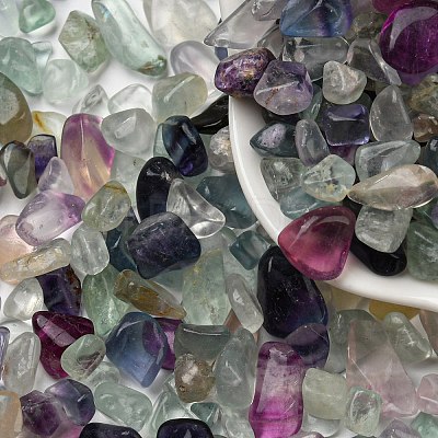 Natural Green Fluorite Chip Beads G-M364-06-1