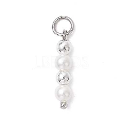Shell Pearl with Synthetic Non-magnetic Hematite Pendants PALLOY-JF04716-1