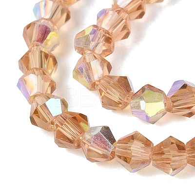 AB Color Plated Transparent Glass Beads Strands GLAA-G127-01-02G-1