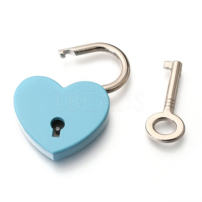 Alloy Padlock Mini Lock with Key AJEW-WH0171-19D-1