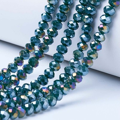 Electroplate Glass Beads Strands EGLA-A034-P6mm-B10-1