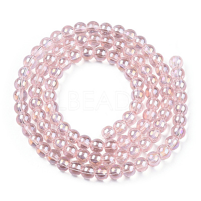 Electroplate Transparent Glass Beads Strands GLAA-T032-T4mm-AB10-1