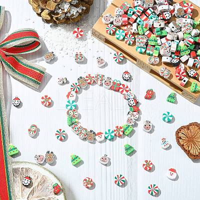 200Pcs Christmas Themes Handmade Polymer Clay Beads CLAY-CJ0001-95-1
