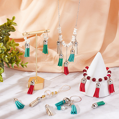 100Pcs Faux Suede Tassel Pendant Decorations FIND-SC0002-29D-1