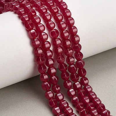 Lab Grown Red Corundum Beads Strands GG-CBAC488-04B-1