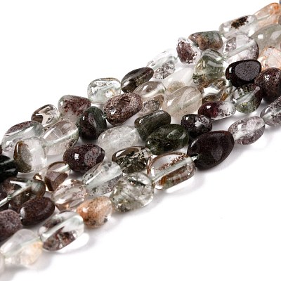 Natural Lodolite Quartz Beads Strands G-G018-66-1