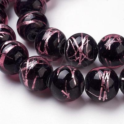 Handmade Silver Foil Lampwork Beads Strands FOIL-L016-B03-1