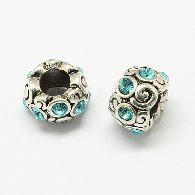 Alloy Rhinestone European Beads MPDL-R036-09-1