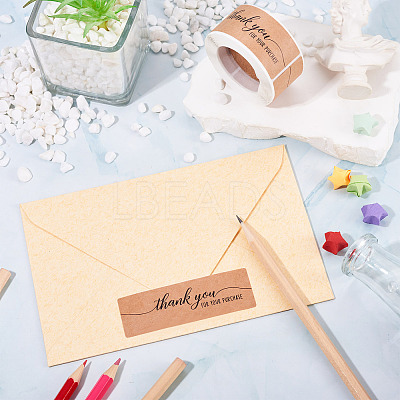 2 Rolls Rectangle Thank You Theme Paper Stickers DIY-TA0013-47C-1