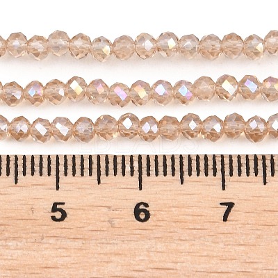 Electroplate Glass Beads Strands X-EGLA-R048-2mm-33-1