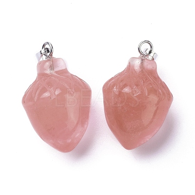 Watermelon Stone Glass Pendants G-G842-01E-1