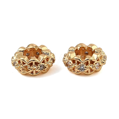 Brass Micro Pave Cubic Zirconia Beads KK-C155-14G-1