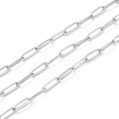 Tarnish Resistant 304 Stainless Steel Paperclip Chains CHS-D033-06P-01-1