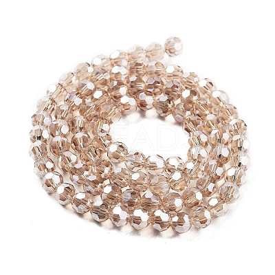 Electroplate Transparent Glass Beads Strands EGLA-A035-T6mm-A22-1