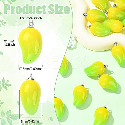 Mango Opaque Acrylic Pendants FIND-CJZ0001-007-1