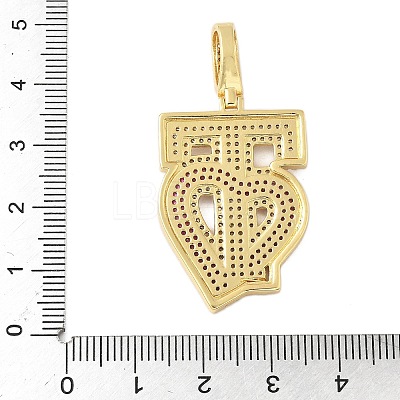 Brass Micro Pave Clear Cubic Zirconia Pendants KK-B141-04G-02-1