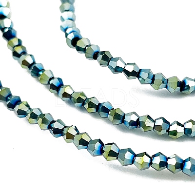 Transparent Electroplate Glass Beads Strands EGLA-A039-T2mm-UA06-1