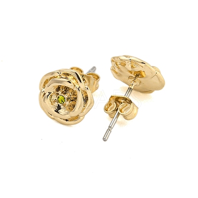 Brass Micro Pave Cubic Zirconia Ear Studs EJEW-P283-01G-08-1