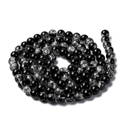 Baking Paint Crackle Glass Bead Strands CCG-S001-8mm-M-1