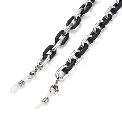 Spray Painted CCB Plastic Linking Eyeglasses Chains AJEW-EH00240-01-1