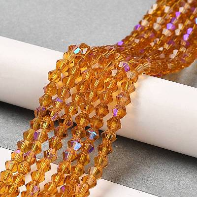 Transparent Electroplate Glass Beads Strands GLAA-F029-2mm-D28-1