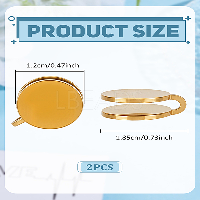 2Pcs Stainless Steel Clip-on Earrings EJEW-LP0007-046G-1