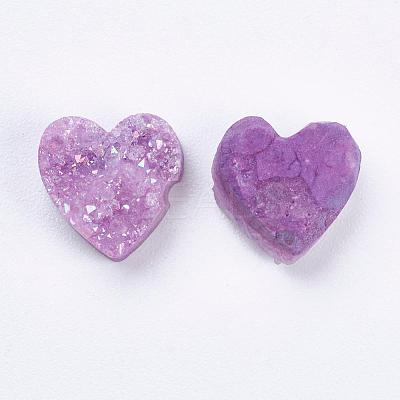 Electroplate Natural Druzy Agate Beads G-E400-03-A03-1