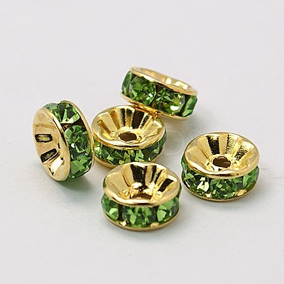 Brass Grade A Rhinestone Spacer Beads RSB037NF-10G-1