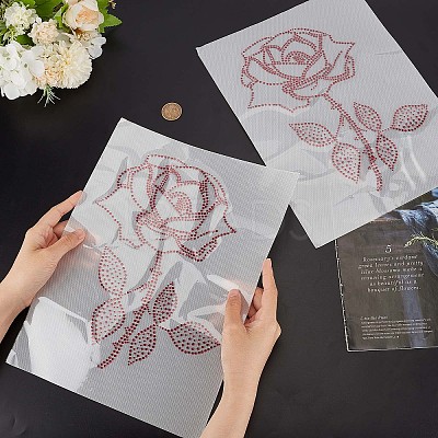Rose Shape Hotfix Rhinestone DIY-WH0308-281-1
