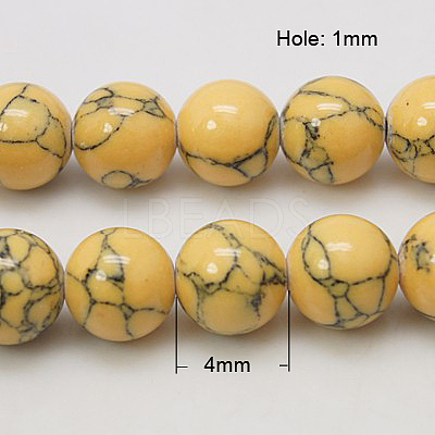 Synthetic Turquoise Beads Strands TURQ-H038-4mm-M-1