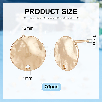 8 Pair Brass Stud Earring Findings KK-BC0013-07-1