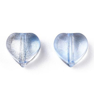 Transparent Spray Painted Glass Beads GLAA-R211-02-B02-1