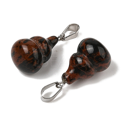 Natural Mahogany Obsidian Pendants G-B127-03P-08-1